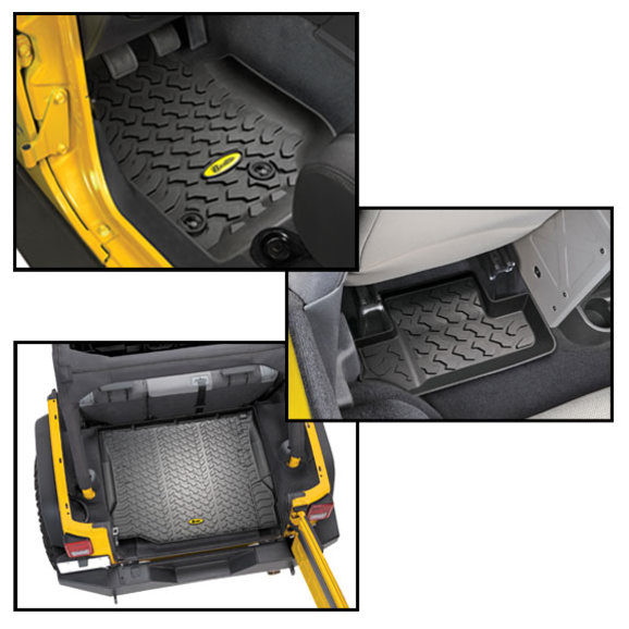 Bestop Front & Rear Floor Liners for 07-16 Jeep Wrangler JK 2 Door |  Quadratec