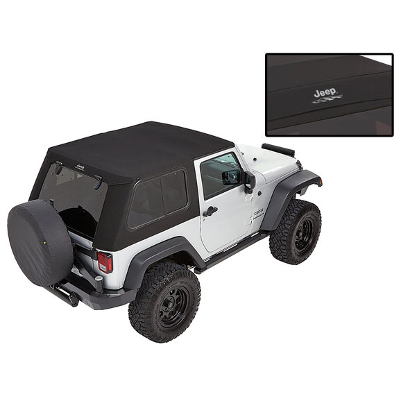 Bestop 5446217 Jeep Logo Trektop Pro Soft Top in Black Twill for 0718