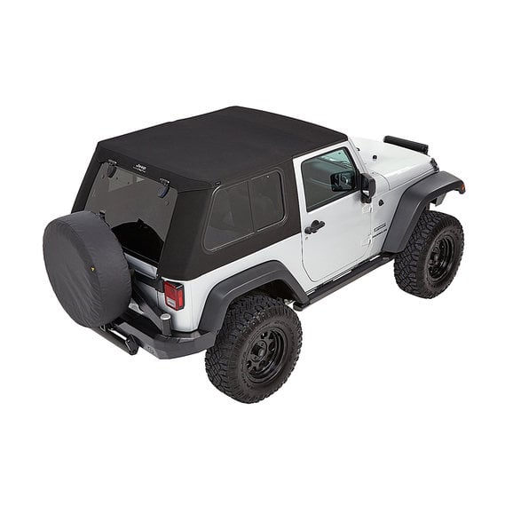 Bestop 5446217 Jeep Logo Trektop Pro Soft Top in Black Twill for 07-18 Jeep  Wrangler JK 2-Door | Quadratec