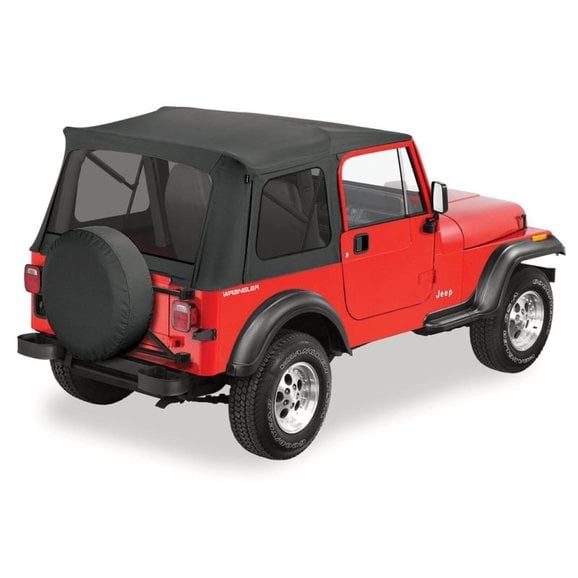 Bestop Supertop Complete Soft Top Kit with Tinted Windows for 76-95 Jeep CJ7  and YJ equipped with Full Steel Doors | Quadratec