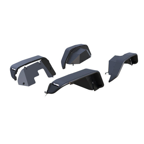 Black Horse Off Road Front & Rear Tubular Fender Flares w/Inner Fender Flare Liners Black Horse Off Road TIFR20G Front & Rear Tubular Fender Flares w/Inner Fender Flare Liners for 20-24 Jeep Gladiator JT