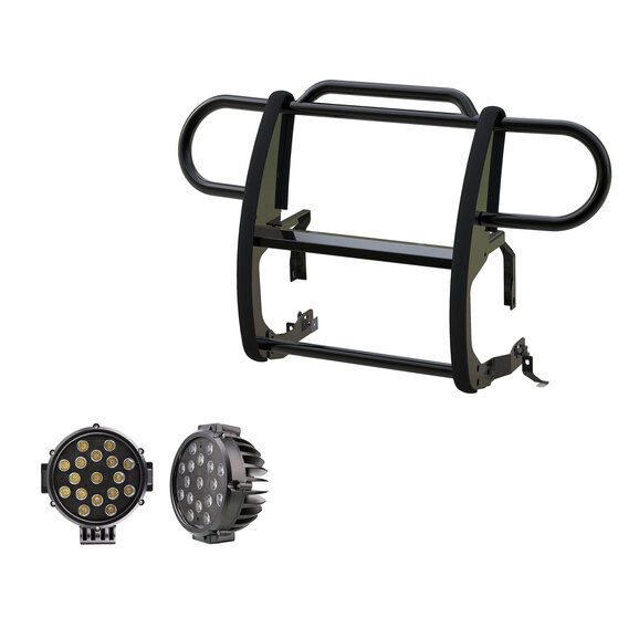 Black Horse Off Road Grille Guard with Set of 7" Round LED Lights Black Horse Off Road Grille Guard with Set of 7" Round LED Lights for 18-24 Jeep Wrangler JL & Gladiator JT