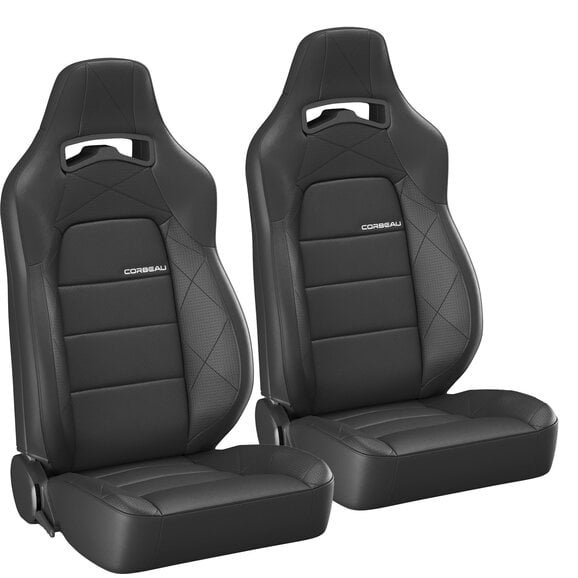 Corbeau HD Vinyl Trailcat Reclining Front Seat Pair  Corbeau  HD Vinyl Trailcat Reclining Front Seat Pair  for 76-18 Jeep CJ-7, Wrangler YJ, TJ, JK & Unlimited