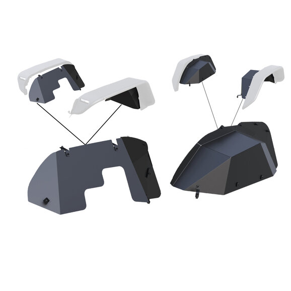 Black Horse Off Road Front & Rear Inner Fender Flare Liners Black Horse Off Road INFR20G Front & Rear Inner Fender Flare Liners for 20-24 Jeep Gladiator JT