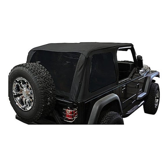 Crown Automotive BRT10135T Bowless Soft Top in Black Diamond with Upper  Doors and Tinted Windows for 92-95 Jeep Wrangler YJ | Quadratec