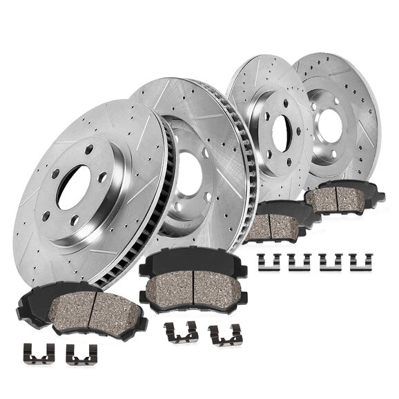 Callahan Brakes Cross Drilled and Slotted Brake Rotors with Ceramic Brake Pads Callahan Brakes Cross Drilled and Slotted Brake Rotors with Ceramic Brake Pads for 18-24 Jeep Wrangler JL (Code BRY)