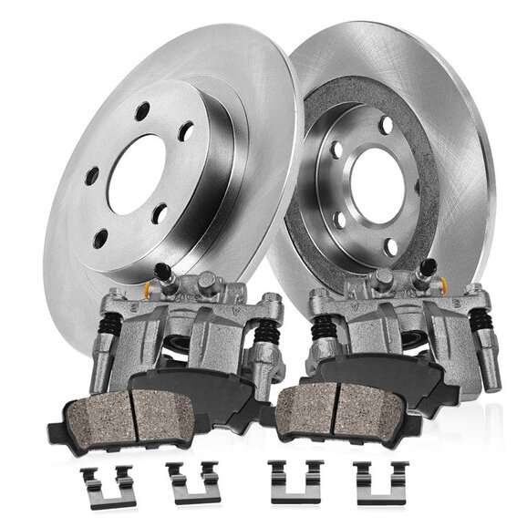 Callahan Brakes Rear Brake Kit with Rotors, Ceramic Brake Pads & Brake Calipers Callahan Brakes K040053 Rear Brake Kit with Rotors, Ceramic Brake Pads & Brake Calipers for 18-24 Jeep Wrangler JL (Code BR2/BR6)