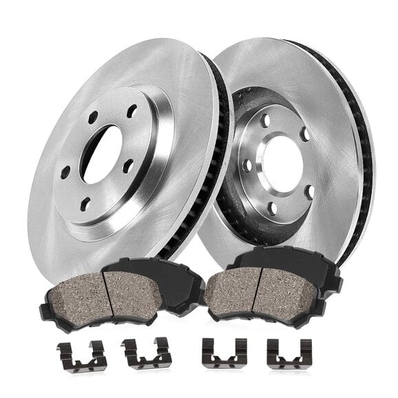 Callahan Brakes Front Brake Kit with Ceramic Pads Callahan Brakes K038753 Front Brake Kit with Ceramic Pads for 18-23 Jeep Wrangler JL & Gladiator JT (Code BR2)