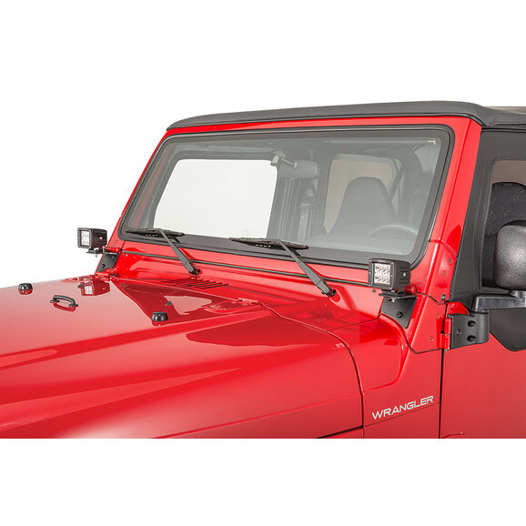 Quadratec 3" Cube LED with Wiring Harness & Windshield Mounting Brackets Quadratec 3" Cube LED with Wiring Harness & Windshield Mounting Brackets for 97-06 Jeep Wrangler TJ & Unlimited