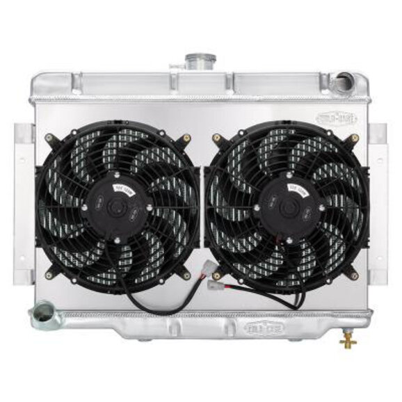 Cold Case Aluminum Performance Radiator with Dual 12" Fan Kit Cold Case MOJ990AK Aluminum Performance Radiator with Dual 12" Fan Kit for 70-85 Jeep CJ5 & CJ7