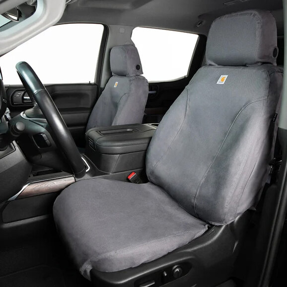 Covercraft Carhartt SeatSaver Custom Front Seat Covers - Gravel Covercraft SSC2615CAGY Carhartt SeatSaver Custom Front Seat Covers - Gravel for 24-26 Toyota Tacoma
