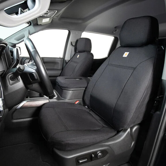 Covercraft Carhartt Super Dux PrecisionFit Custom Front Seat Covers - Black Covercraft GTT4384ABCOBK Carhartt Super Dux PrecisionFit Custom Front Seat Covers - Black for 24-26 Toyota Tacoma