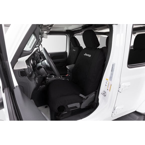 Covercraft  "Jeep" Logo Endura SeatSaver Front Seat Covers for 18-24 Jeep Wrangler JL & Gladiator JT