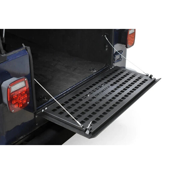 Crawltek Revolution Drop-Down Tailgate with MOLLE Rack Crawltek Revolution CWLTJ39001 Drop-Down Tailgate with MOLLE Rack for 87-06 Jeep Wrangler YJ & TJ
