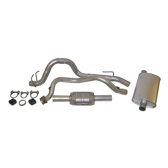 Crown Automotive Complete Exhaust Kit Crown Automotive 52018176K Complete Exhaust Kit for 93-95 Wrangler YJ with 4.0L 6 Cylinder Engine