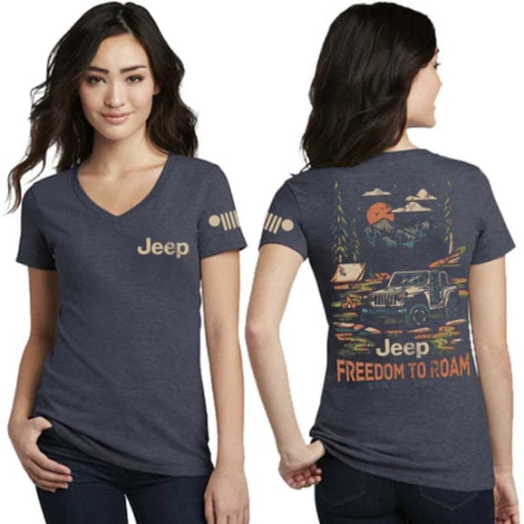 ladies navy blue v neck t shirt