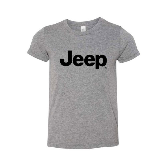 Jeep Merchandise Youth Jeep Text Logo Short Sleeve T-Shirt in Gray Jeep Merchandise Youth Jeep Text Logo Short Sleeve T-Shirt in Gray