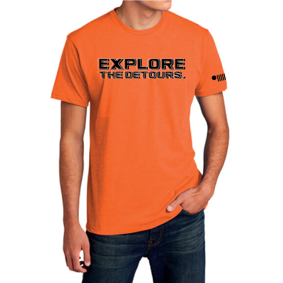 Jeep Merchandise Men's Jeep Explore the Detours T-Shirt in Orange Jeep Merchandise Men's Jeep Explore the Detours T-Shirt in Orange