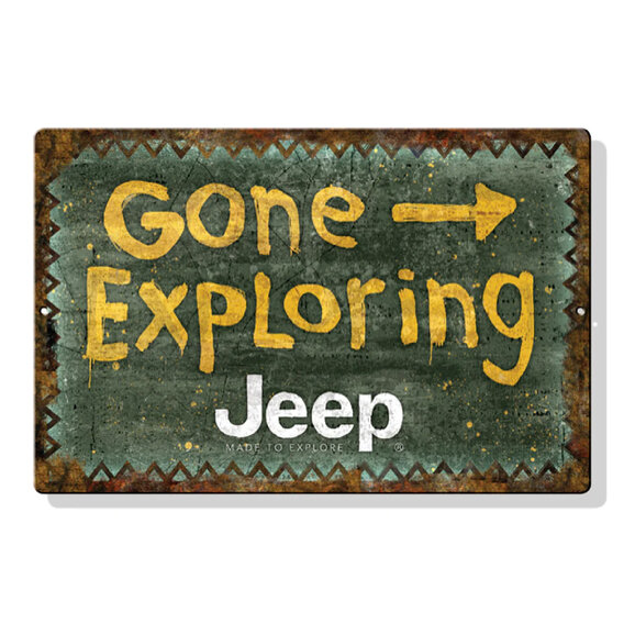 Jeep Merchandise Jeep Gone Exploring Metal Sign - 11.75" x 7.75 Jeep Merchandise Jeep Gone Exploring Metal Sign - 11.75" x 7.75