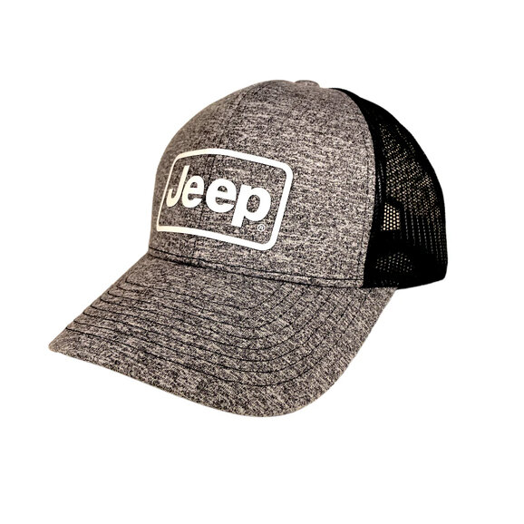 Jeep Merchandise Jeep Rectangle Logo Hat in Heather Navy Jeep Merchandise Jeep Rectangle Logo Hat in Heather Navy