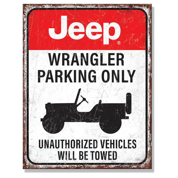 Jeep Merchandise Jeep Wrangler Parking Only Metal Sign - 12.5" x 16" Jeep Merchandise Jeep Wrangler Parking Only Metal Sign - 12.5" x 16"
