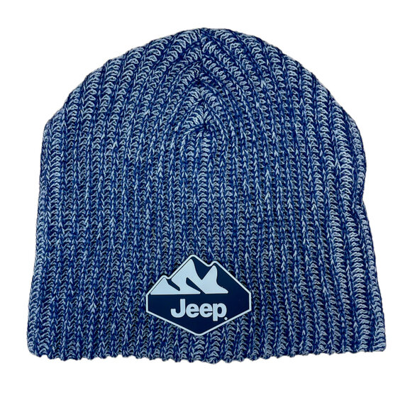 Jeep Merchandise Jeep Knit Patch Hat Range Beanie Hat Jeep Merchandise KH-JeepRangeMblu Jeep Knit Patch Hat Range Beanie Hat