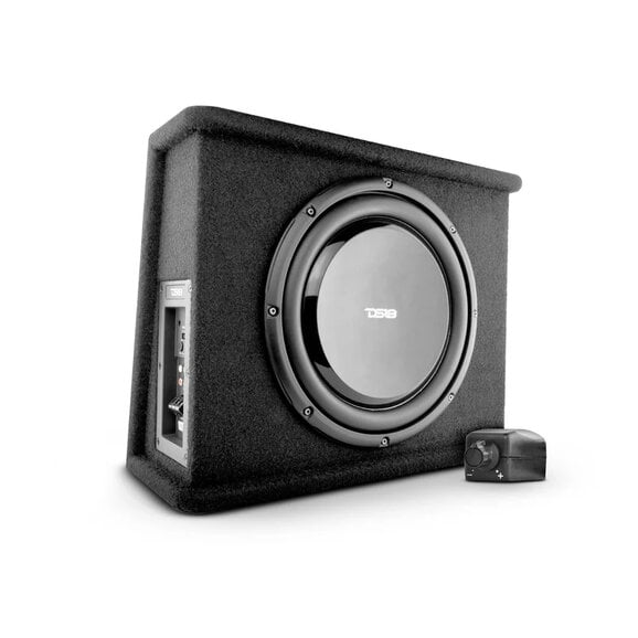 DS18 10" Loaded Amplified Shallow Subwoofer Enclosure 350 Watts Rms DS18 SB10A 10" Loaded Amplified Shallow Subwoofer Enclosure 350 Watts Rms