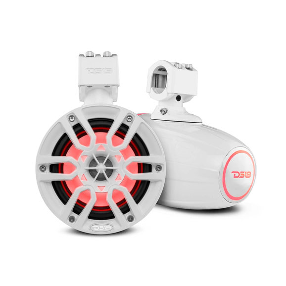 DS18  Hydro Marine Water Resistant Tower Speakers with Integrated RGB LED Lights 