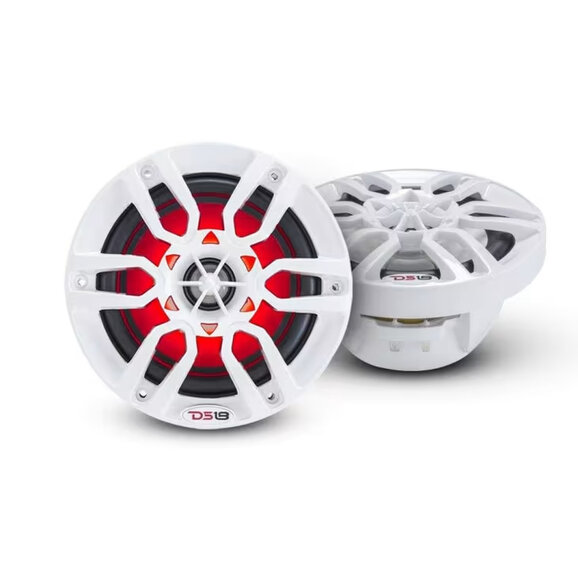 DS18  6.5" 2-Way Coaxial Marine Speaker with LED RGB Lights  