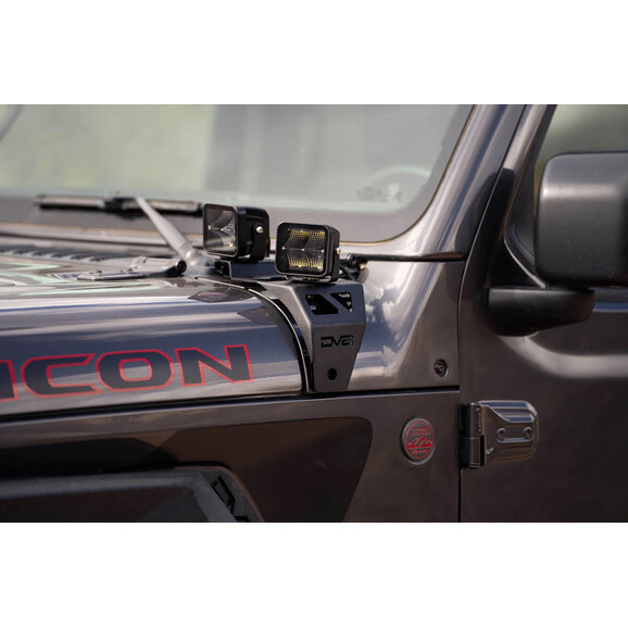 DV8 Offroad A-Pillar Dual Pod Light Mounts DV8 Offroad LBJL-04 A-Pillar Dual Pod Light Mounts for 18-26 Jeep Wrangler JL & Gladiator JT