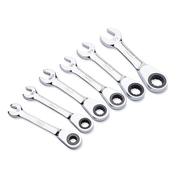 Eastwood 6pc Stubby SAE Ratcheting Wrench Eastwood 32483 6pc Stubby SAE Ratcheting Wrench