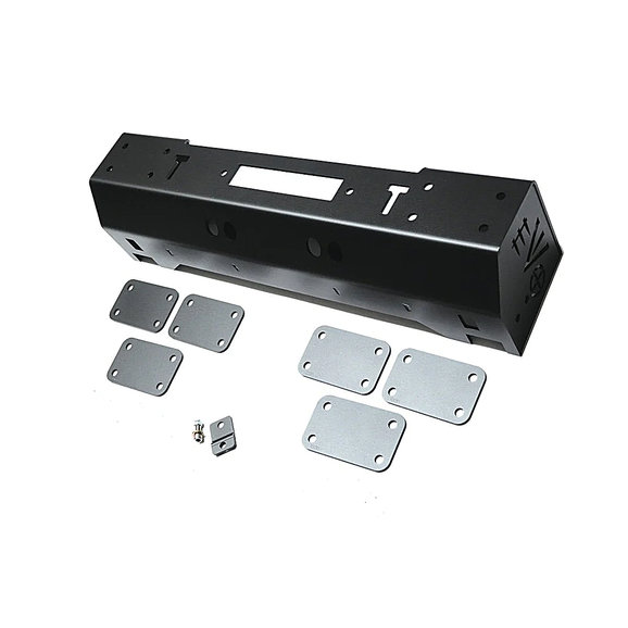 EVO Manufacturing 1/4 Pounder Front Bumper in Black Powder Coated Steel EVO Manufacturing EVO-3057B 1/4 Pounder Front Bumper in Black Powder Coated Steel for 07-18 Jeep Wrangler JK