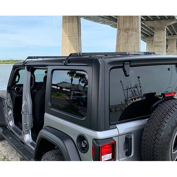 Exposed Racks Low Profile Hardtop Roof Rack Solid Black Exposed Racks 8-00-9655-BK Low Profile Hardtop Roof Rack Solid Black for 18-20 Jeep Wrangler JL