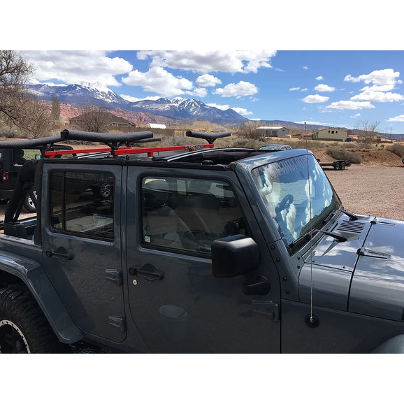 Exposed Racks Under Soft Top Roof Rack for 07 18 Jeep Wrangler JK 2 Door