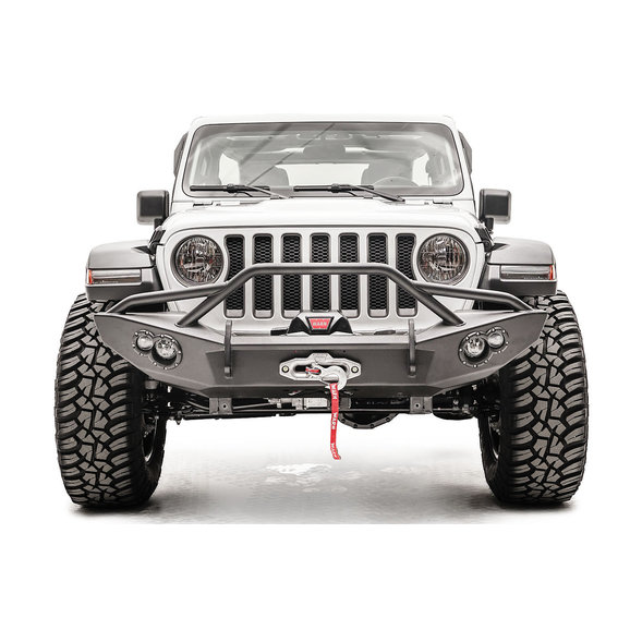 Fab Fours Front Lifestyle Winch Bumper Fab Fours JL18-B4652-1 Front Lifestyle Winch Bumper for 18-20 Jeep Wrangler JL and Gladiator JT