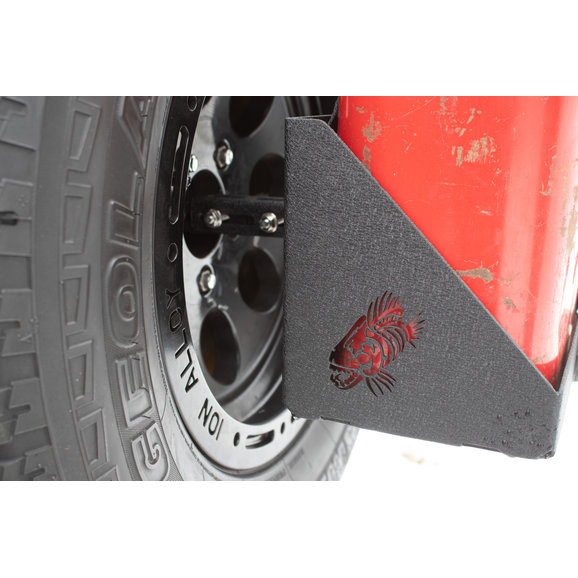 fishbone spare tire jerry can mount left logo