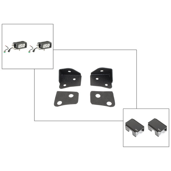 Quadratec Ultimate Windshield Light Pod Combo Quadratec Ultimate Windshield Light Pod Combo for 07-18 Jeep Wrangler JK