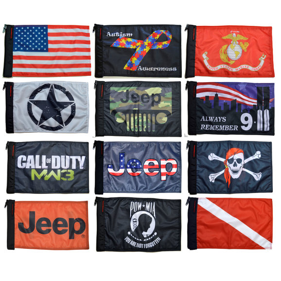 Many flag themes to choose from. (sold separately)