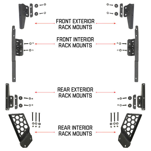 Go Rhino SRM Roll Bar Mounting Bracket Kit Go Rhino 5910012T SRM Roll Bar Mounting Bracket Kit for 18-21 Jeep Wrangler JL Unlimited 4-Door
