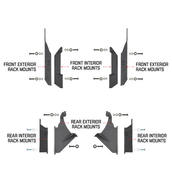 Go Rhino SRM Roll Bar Mounting Bracket Kit Go Rhino 5910013T SRM Roll Bar Mounting Bracket Kit for 07-18 Jeep Wrangler JK & Unlimited JK