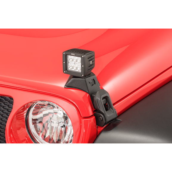 Go Rhino Hood Latch Light Mount Pods Go Rhino 730035T Hood Latch Light Mount Pods for 18-21 Jeep Wrangler JL Unlimited & Gladiator JT
