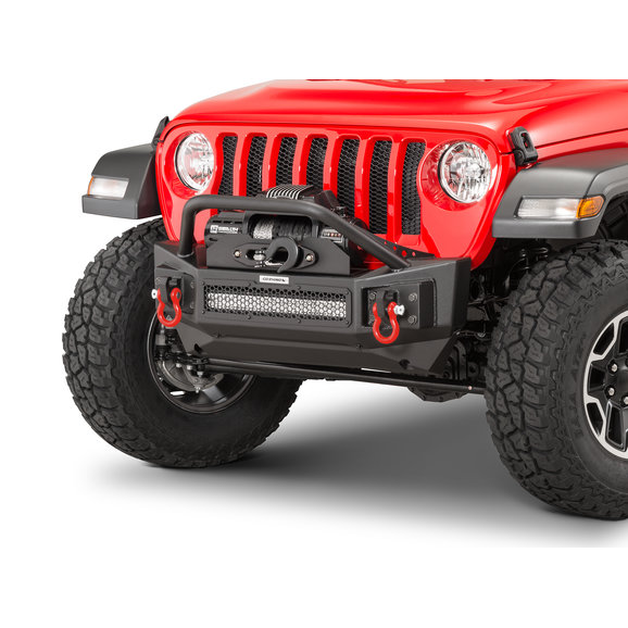 Go Rhino Rockline Front Bumper with Overrider Grille Guard Go Rhino 331101T Rockline Front Bumper with Overrider Grille Guard for 07-23 Jeep Wrangler JL, JK & Gladiator JT