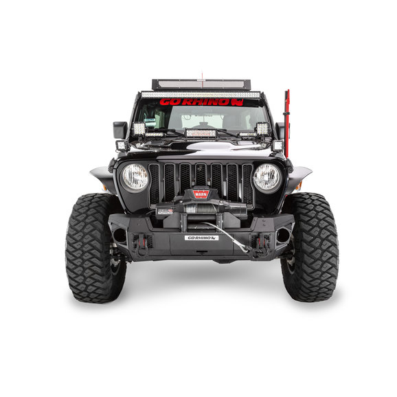 Go Rhino Trailline Winch Ready Front Stubby Bumper Go Rhino 230111T Trailline Winch Ready Front Stubby Bumper for 07-20 Jeep Wrangler JL, JK & Gladiator JT