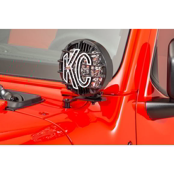 KC HiLiTES A-Pillar Light Mount Brackets KC HiLiTES 7318 A-Pillar Light Mount Brackets for 18-21 Jeep Wrangler JL & Gladiator JT