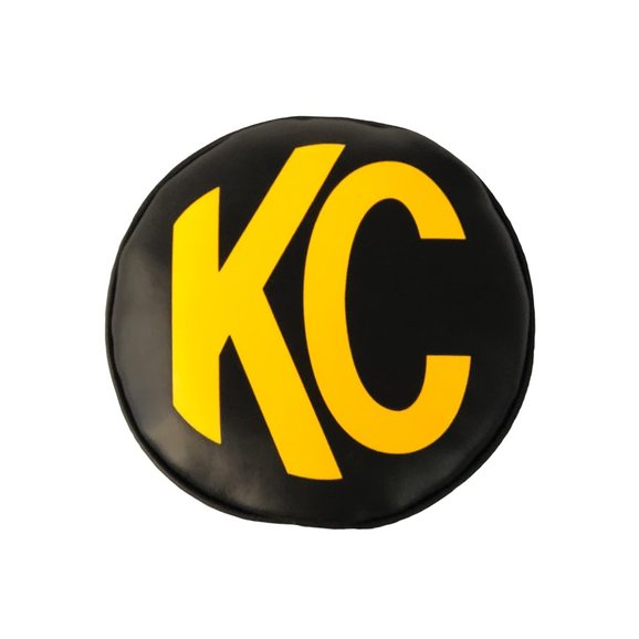 KC HiLiTES 6" Vinyl Covers in Black with Yellow KC Logo KC HiLiTES 5102 6" Vinyl Covers in Black with Yellow KC Logo