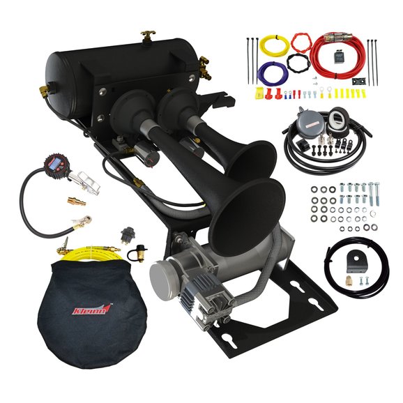 Kleinn Air Horns Onboard Air and Train Horn Kit Kleinn Air Horns TJXTREME Onboard Air and Train Horn Kit for 97-06 Jeep Wrangler TJ & Wrangler Unlimited LJ