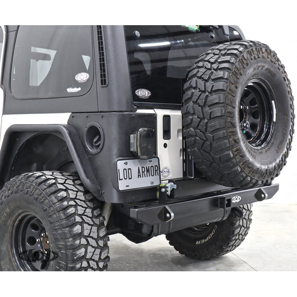 LoD Offroad Destroyer Expedition Series Rear Bumper w/ Tire Carrier LoD Offroad JBC9621 Destroyer Expedition Series Rear Bumper w/ Tire Carrier for 87-06 Jeep Wrangler YJ, TJ, & Unlimited