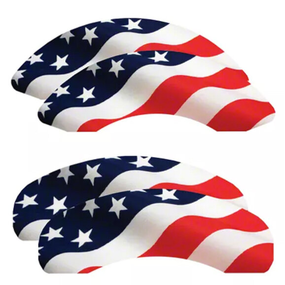 MGP Caliper Covers Stars & Stripes Brake Caliper Covers MGP Caliper Covers 42014SSASWH Stars & Stripes Brake Caliper Covers for 03-06 Jeep Wrangler TJ