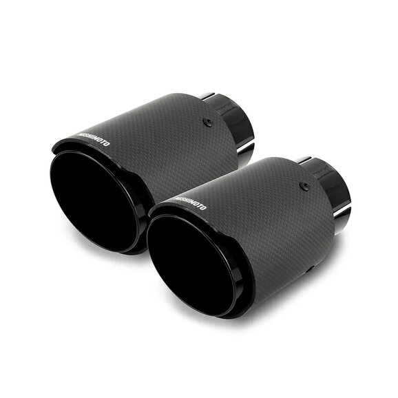 Mishimoto Carbon Fiber Dual Exhaust Tips Mishimoto MMEXH-TIP-CFD25BK Carbon Fiber Dual Exhaust Tips with 2.5" Inlet in Black
