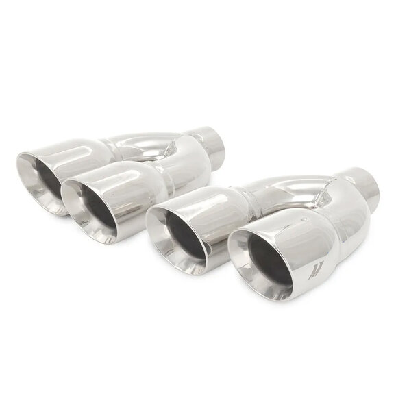 Mishimoto Dual-Y 3.5" Exhaust Tips Mishimoto MMEXH-TIP-QY25P Dual-Y 3.5" Exhaust Tips with 2.5" Inlet in Polished Stainless Steel